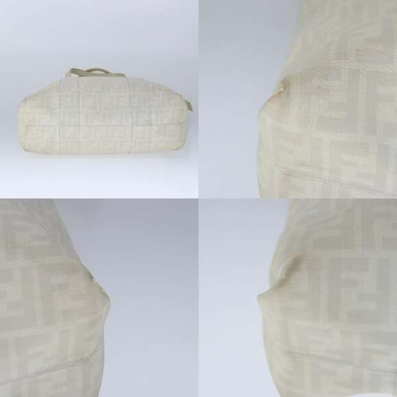 FENDI Zucca Canvas Tote Bag Pvc White Silver - Picture 10 of 12